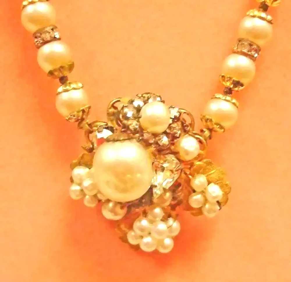 Vintage Necklace - Robert DeMario - Cluster Baroq… - image 3