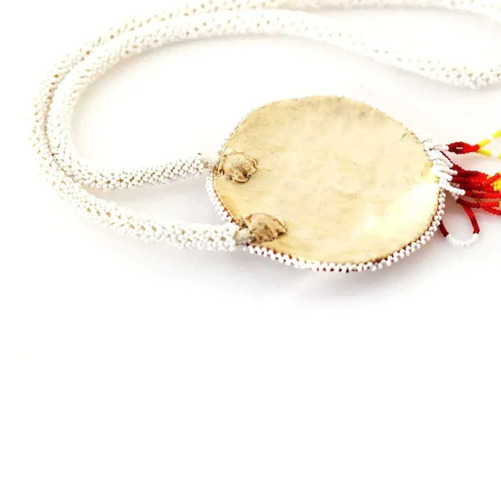 Beaded Rose Fringe Pendant Necklace - image 5