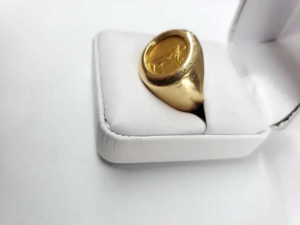 14K Yellow Gold Ring With 24K Liberty Coin - image 2