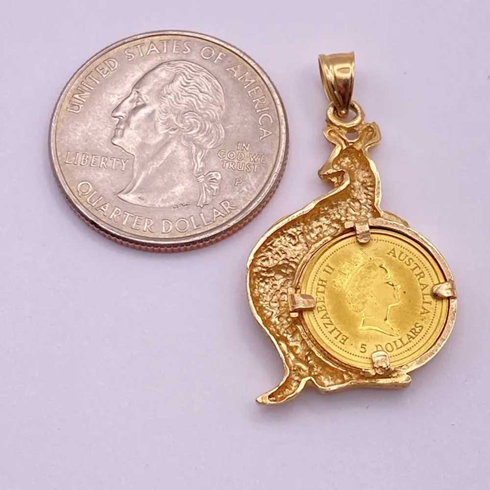 Australian Fine Gold Coin Pendant in 14K Gold Kan… - image 2