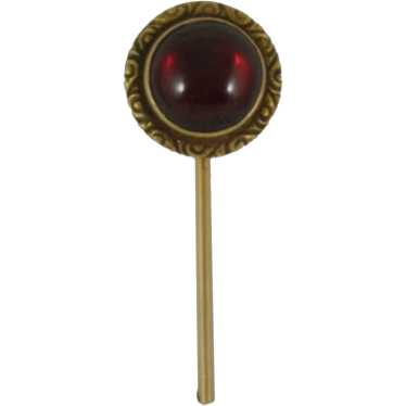 Antique 14 K Gold Garnet Stick Pin - image 1