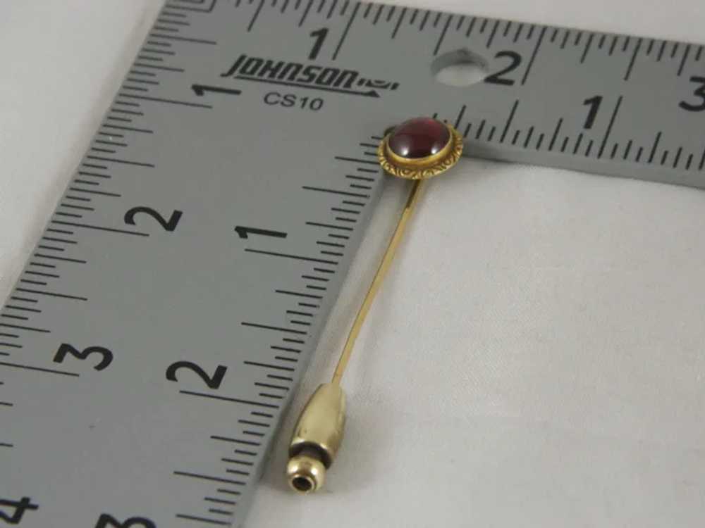 Antique 14 K Gold Garnet Stick Pin - image 2