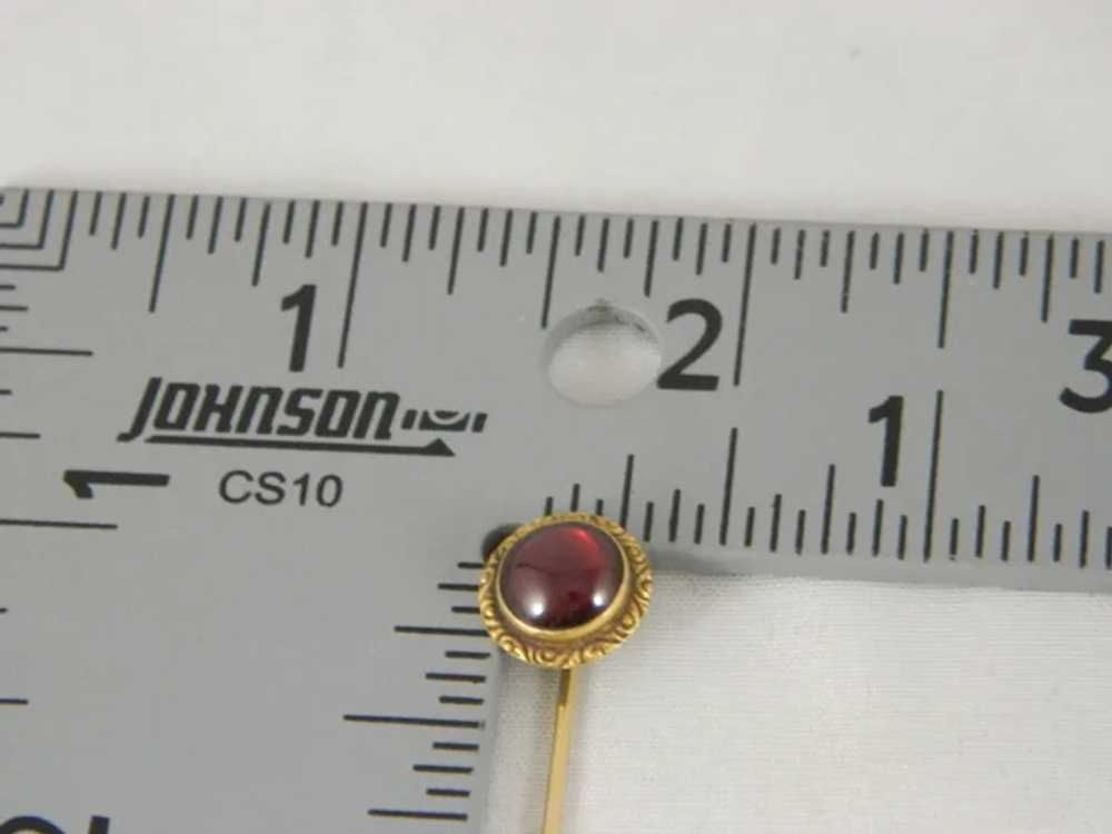 Antique 14 K Gold Garnet Stick Pin - image 3