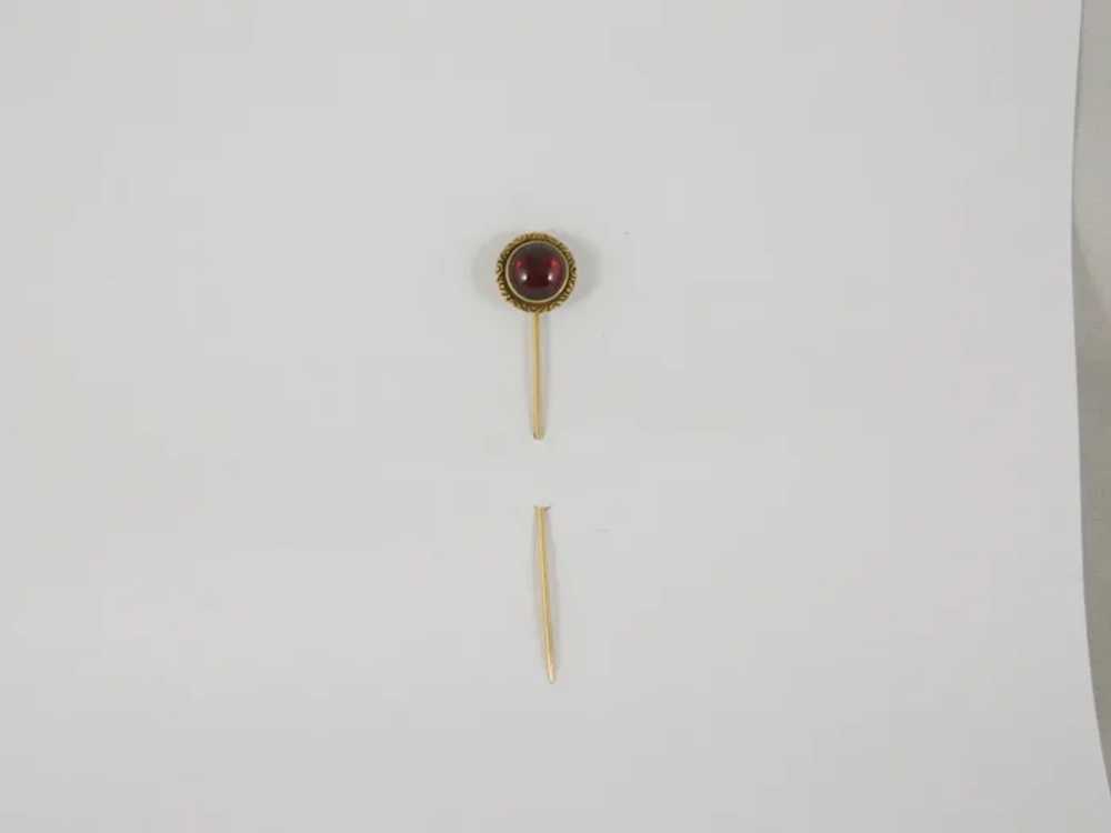 Antique 14 K Gold Garnet Stick Pin - image 4
