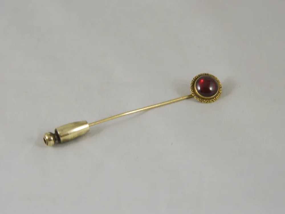 Antique 14 K Gold Garnet Stick Pin - image 5