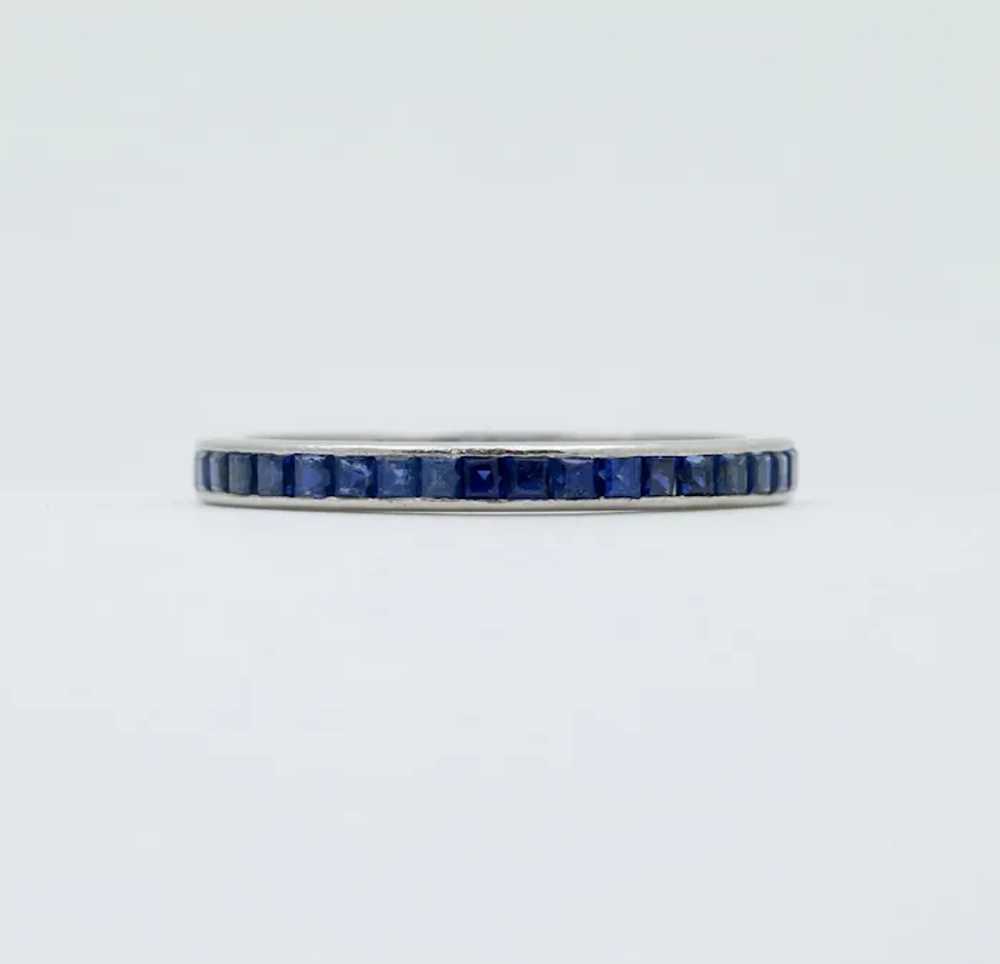 Vintage Tiffany & Co Sapphire Eternity Platinum B… - image 4