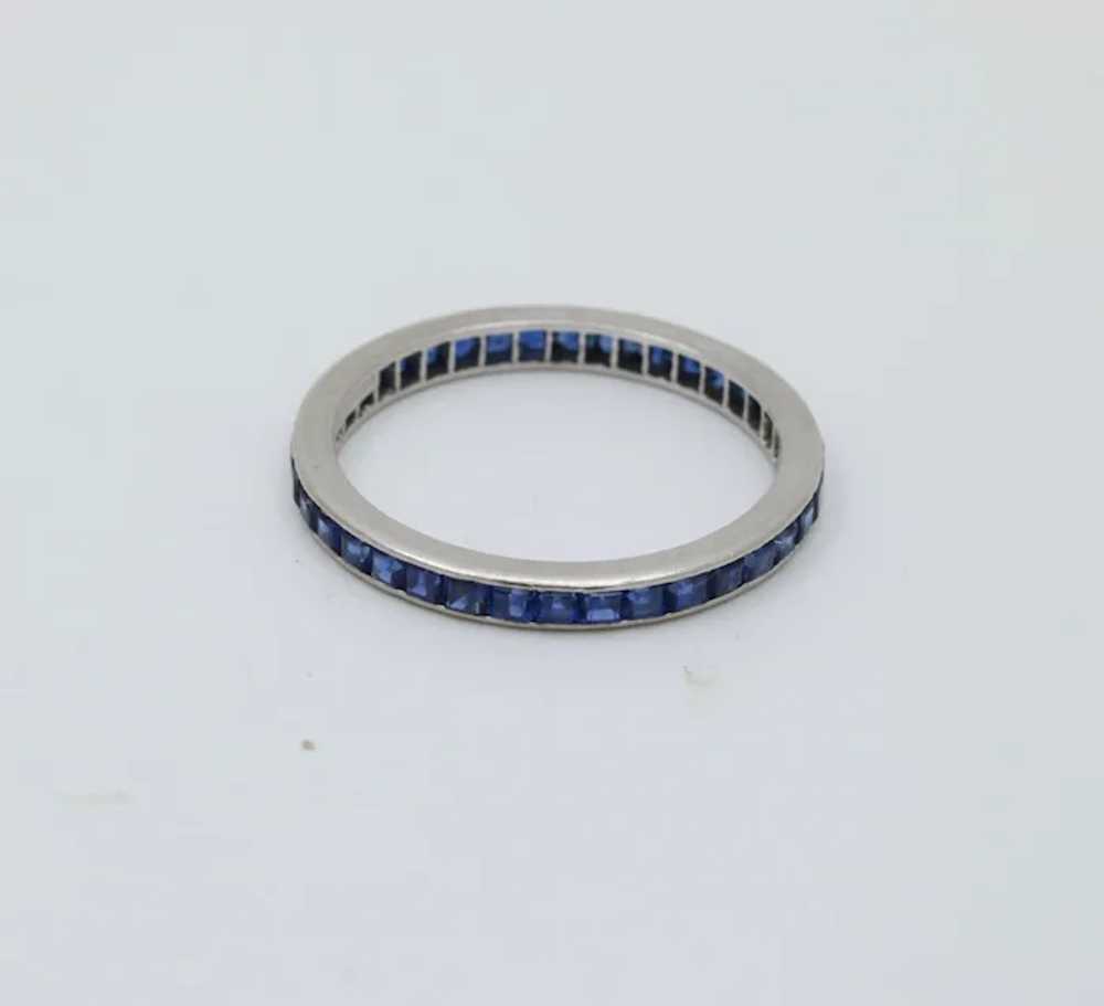 Vintage Tiffany & Co Sapphire Eternity Platinum B… - image 5