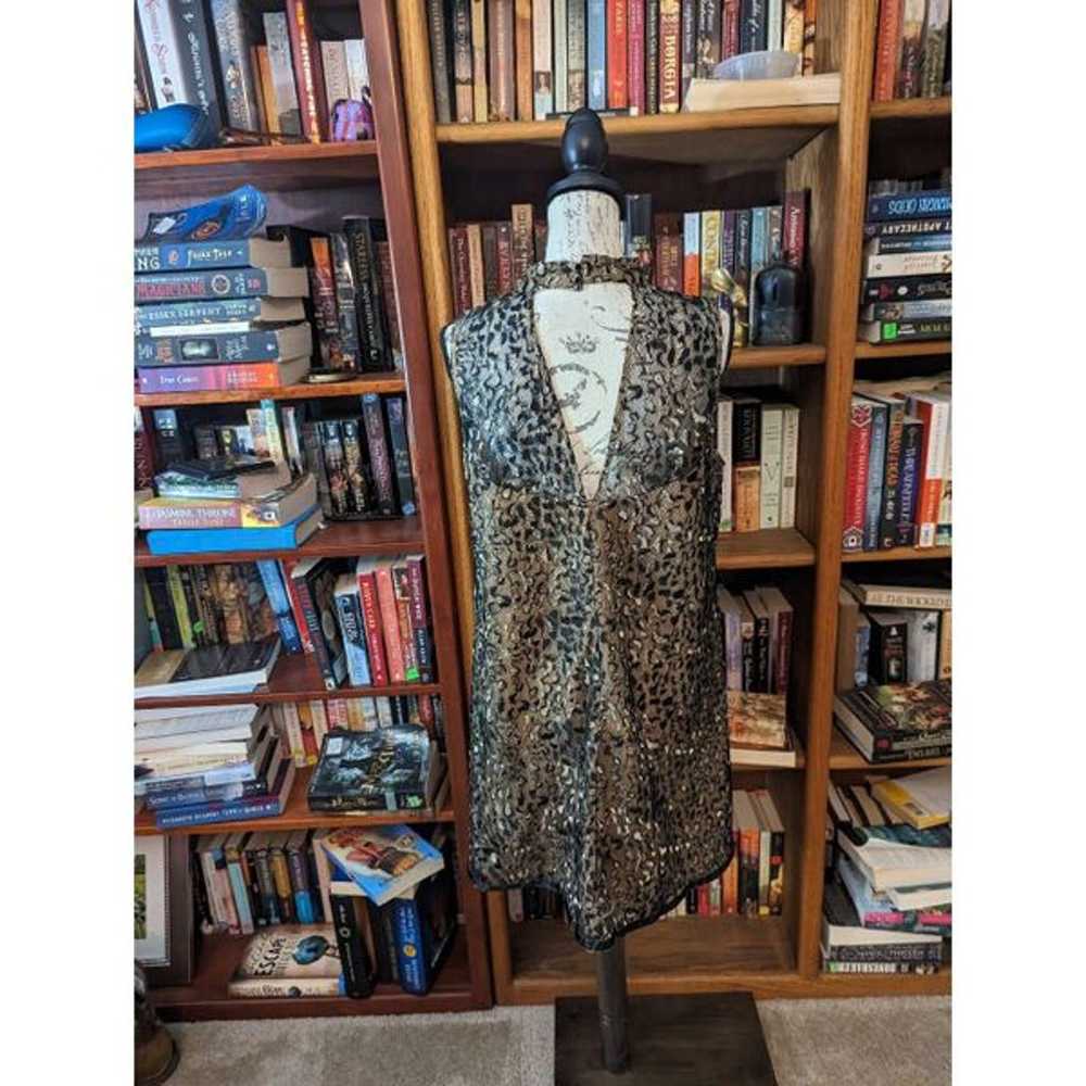 Betsey Johnson leopard embroidered mesh dress sz … - image 2