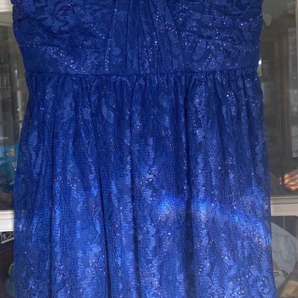 Adrianna Papell Royal Blue Glitter Dress Size:13/… - image 1