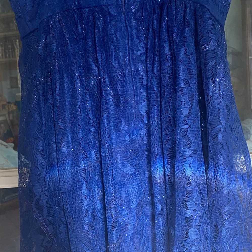 Adrianna Papell Royal Blue Glitter Dress Size:13/… - image 2
