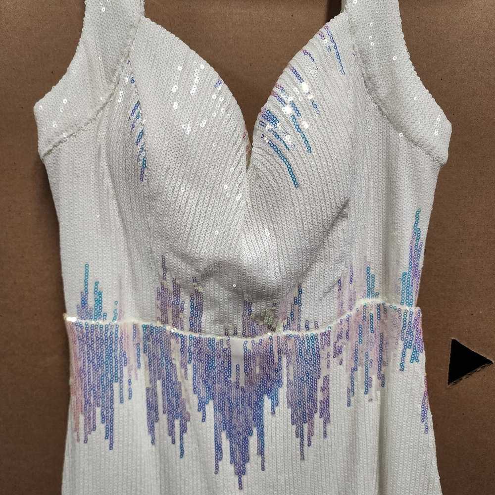 Miss Ord  SIZE L , white Iridescent  Sequin Merma… - image 7