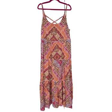 Torrid Women's Pink Yellow Sleeveless Bohemian Ma… - image 1