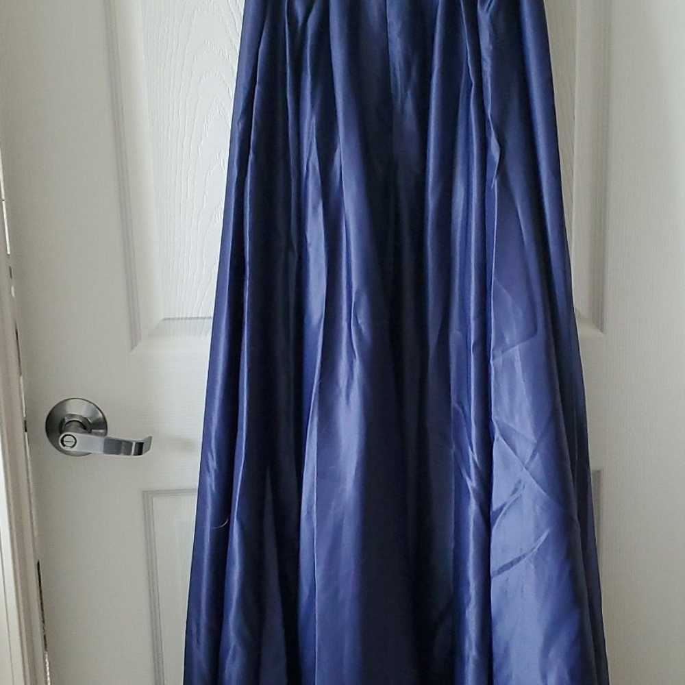 Navy Blue Strapless Evening Gown - image 4