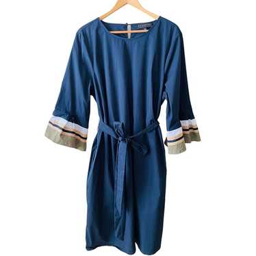 Eloquii Color-Block Flutter Sleeve Cotton Midi Dr… - image 1