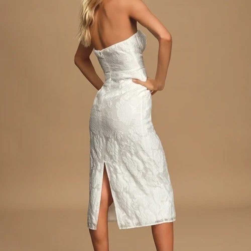 From this Day White Floral Jacquard Strapless Mid… - image 2