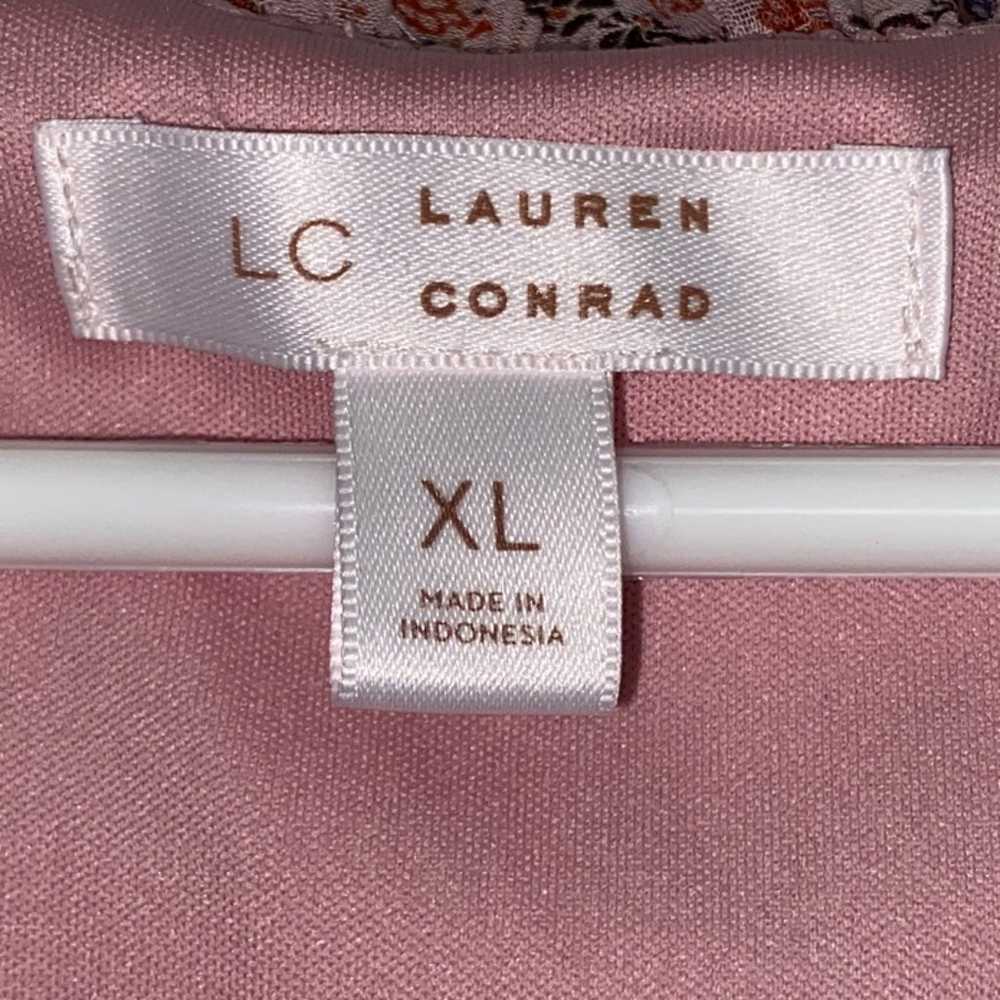 Lauren Conrad Ruffle Midi Pink Floral Heart Dress… - image 3