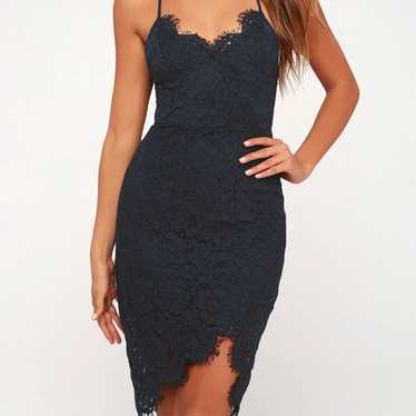 Lulus lace navy dress - image 1