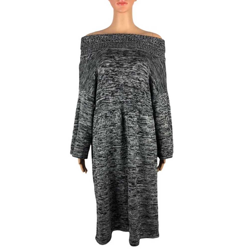 Eliza J Womens XL Dress Sweater Gray Heathered Me… - image 6