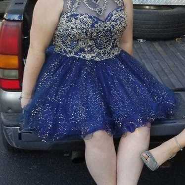 Blue And Gold Homecoming Dress - image 1