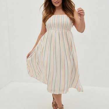 Torrid Midi Challis Smocked Tiered Dress