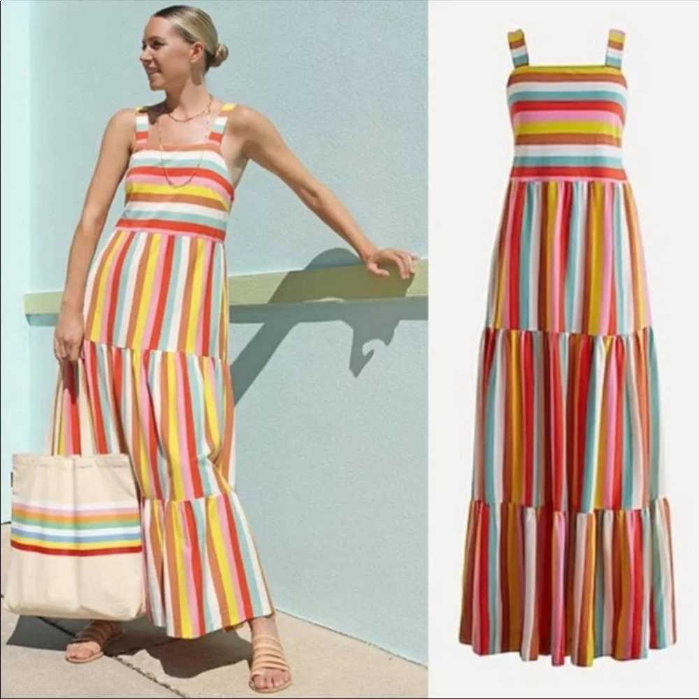 J Crew Rainbow Striped Maxi - image 1