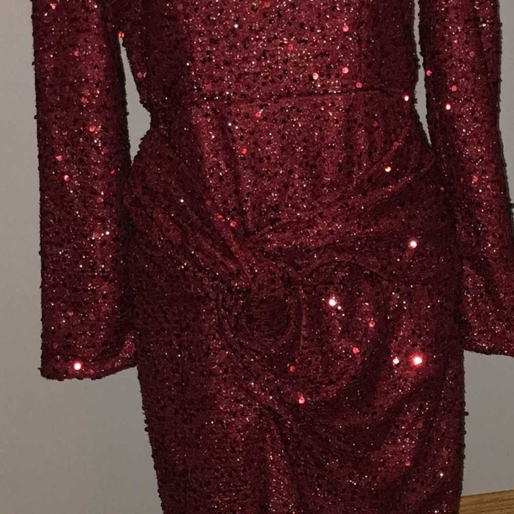 NWOT Red Wine Sequin Gown Sz 2XL - image 4
