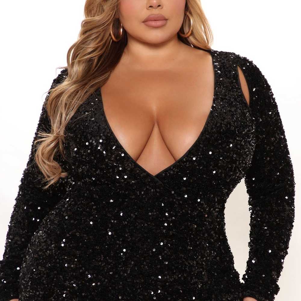 Jaw Dropper Black maxi sequin gown from FashionNo… - image 2