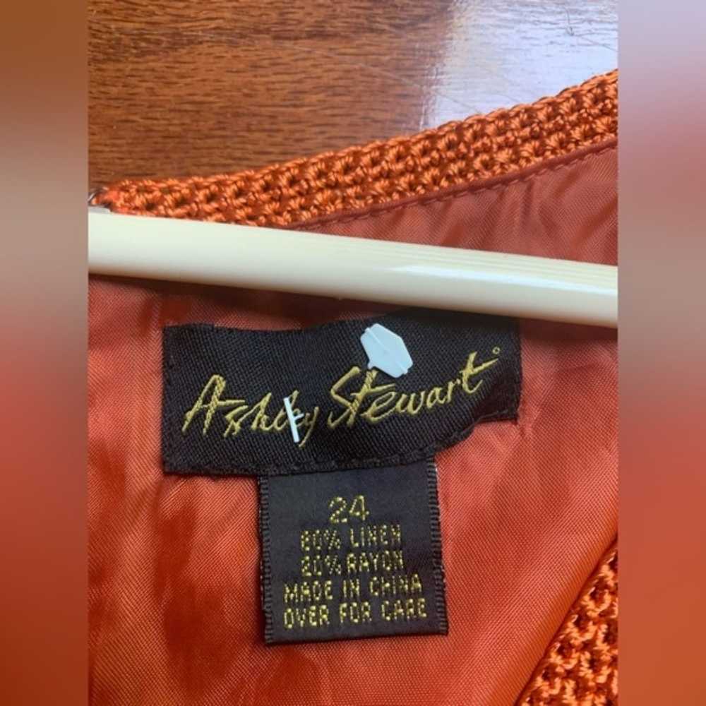 Ashley Stewart Maxi Orange Linen Dress Size 24 - image 3