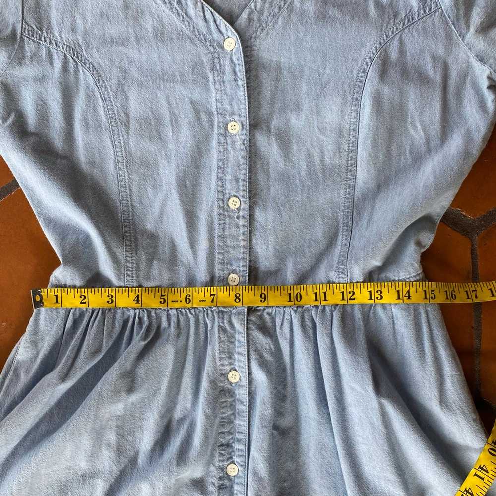 Eddie Bauer Vtg Denim Western Shirt Dress Sz M Ma… - image 10