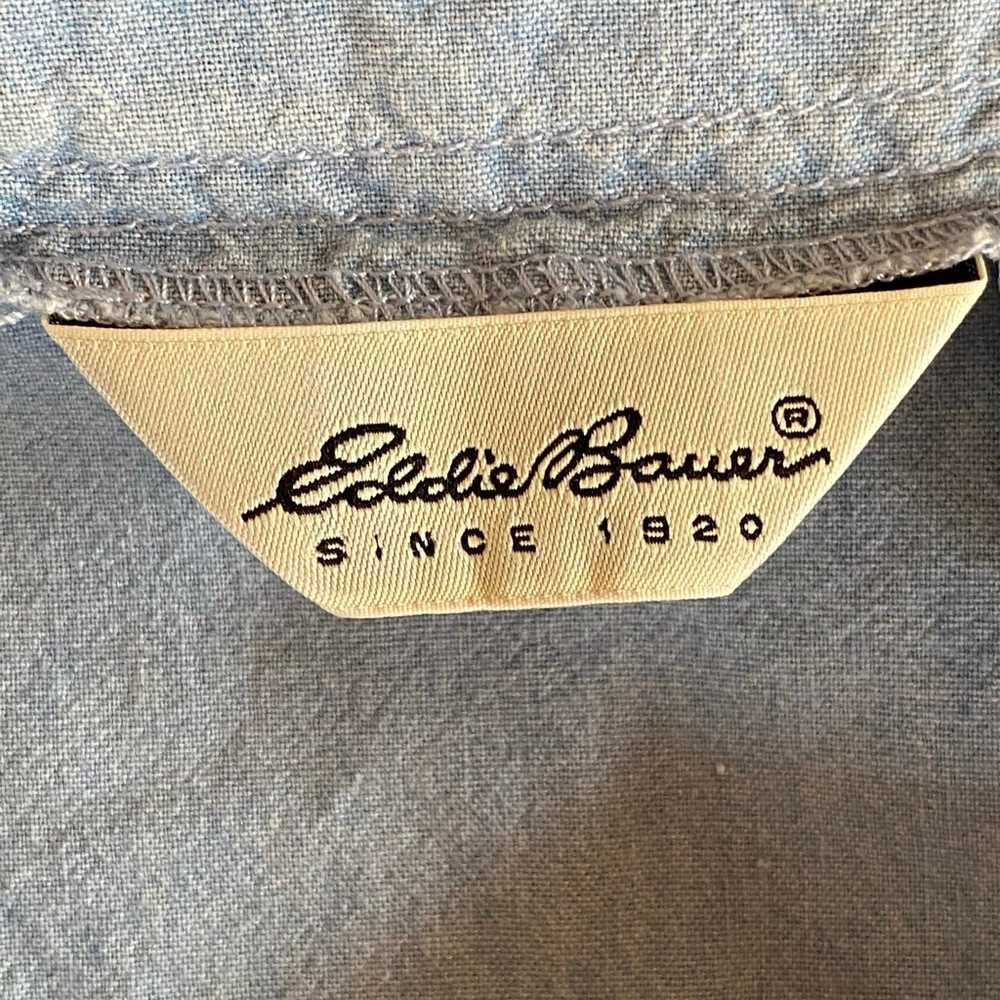 Eddie Bauer Vtg Denim Western Shirt Dress Sz M Ma… - image 6