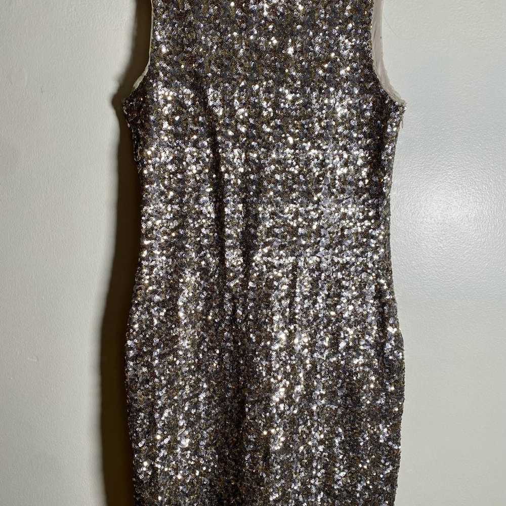 TAYLOR SWIFT SILVER SEQUIN MIDI DRESS ZARA SZ L - Gem