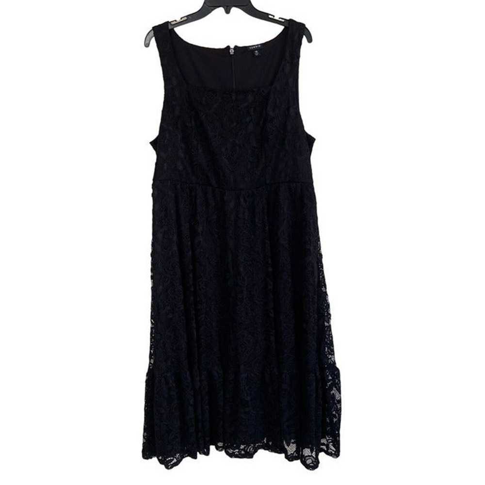 Torrid Black Floral Lace Lined Sleeveless Dress S… - image 1