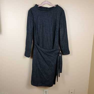 Badgley Mischka Womens Charcoal Faux Wrap Dress S… - image 1