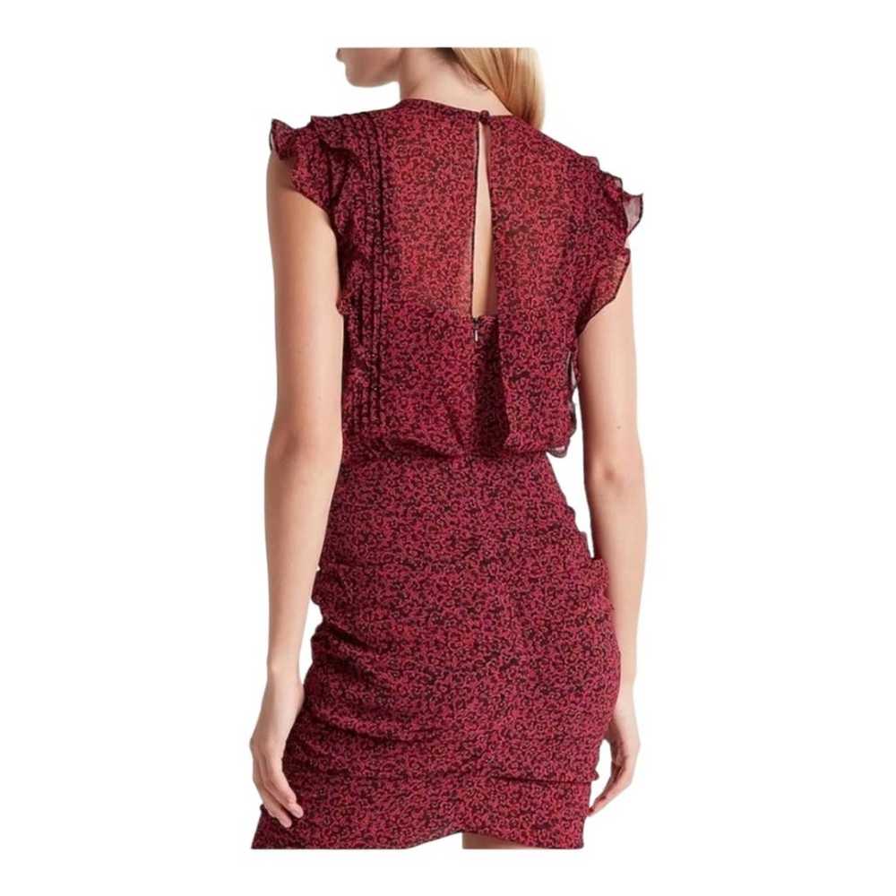 Express Abstract Floral Ruched Mini Dress in Red … - image 7
