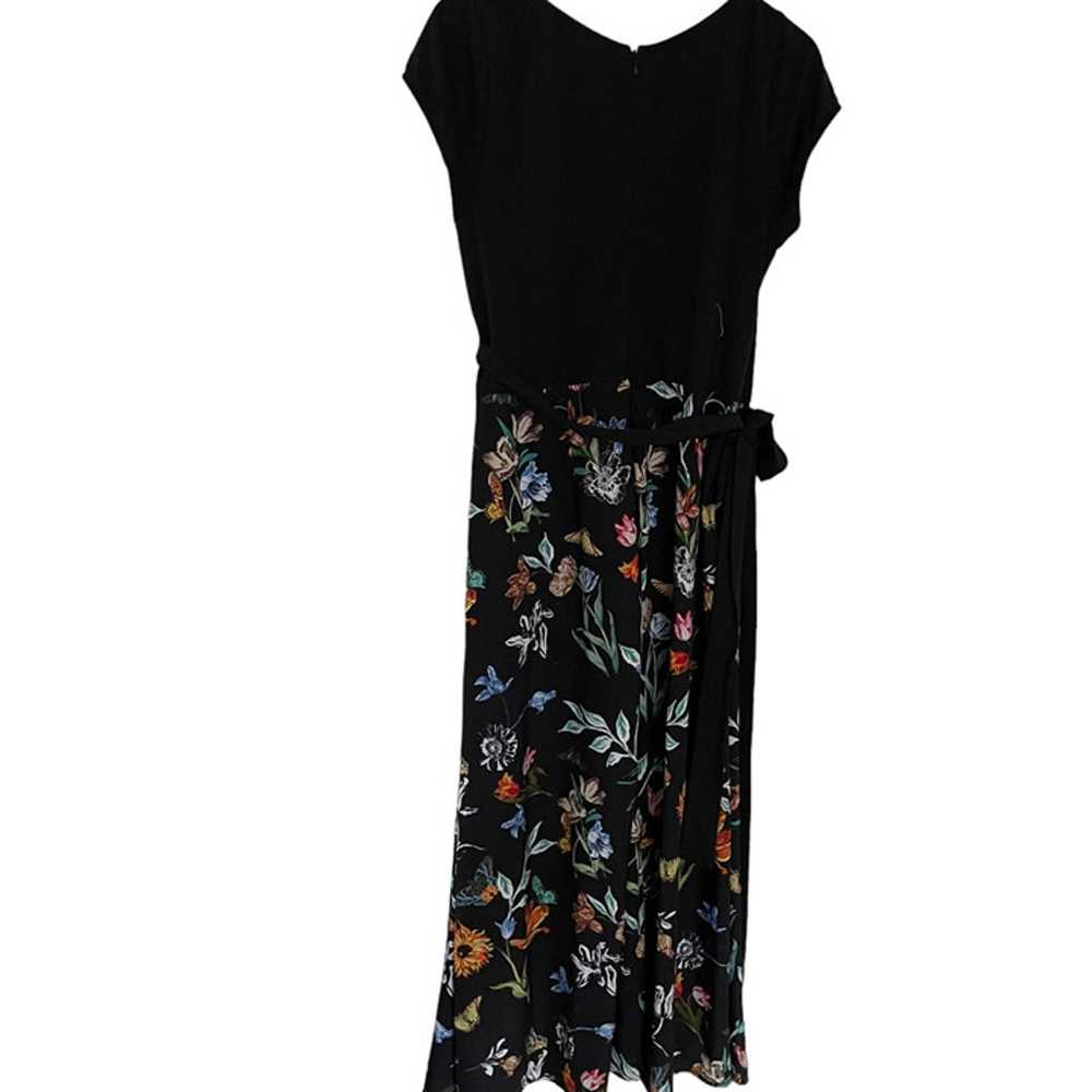 eShakti A Line Wrap Maxi Dress XL Black Floral Je… - image 3