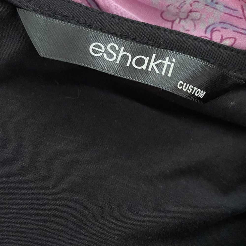 eShakti A Line Wrap Maxi Dress XL Black Floral Je… - image 4