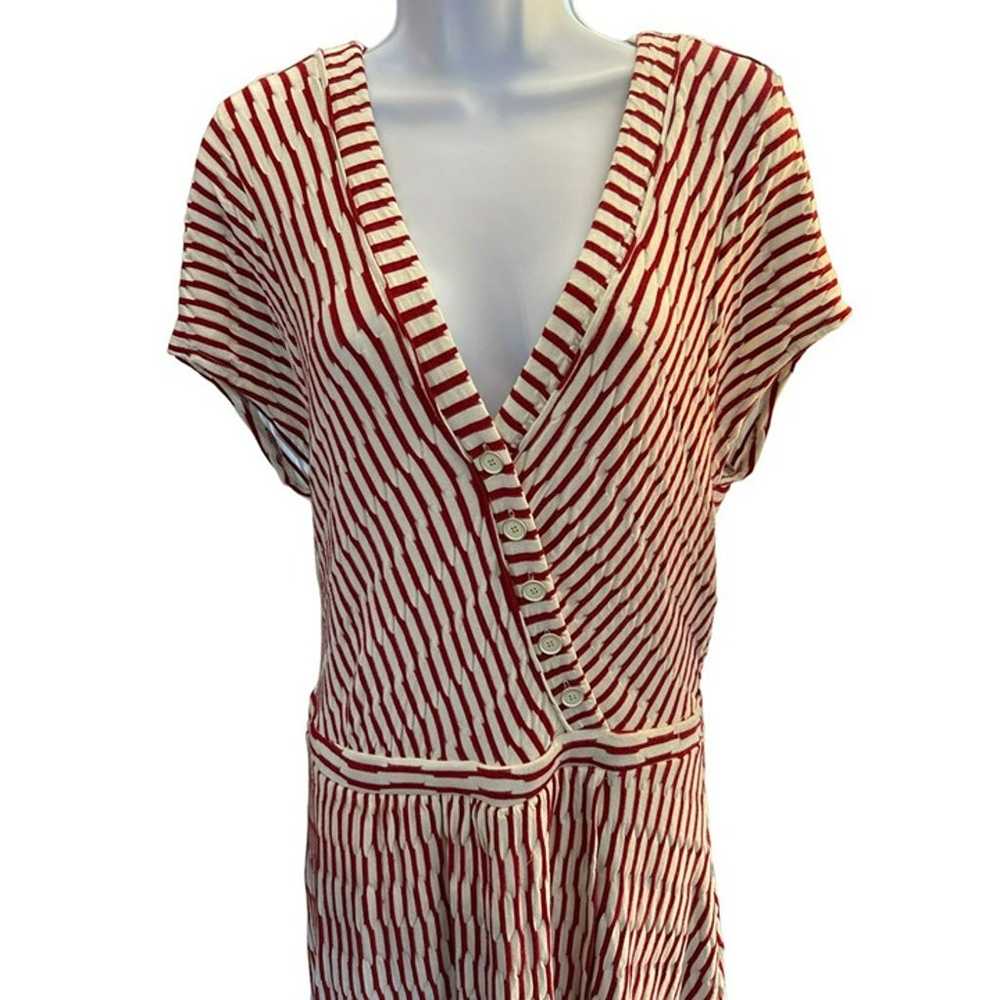 Anthropologie Maeve Women's Red Striped Dress Siz… - image 3