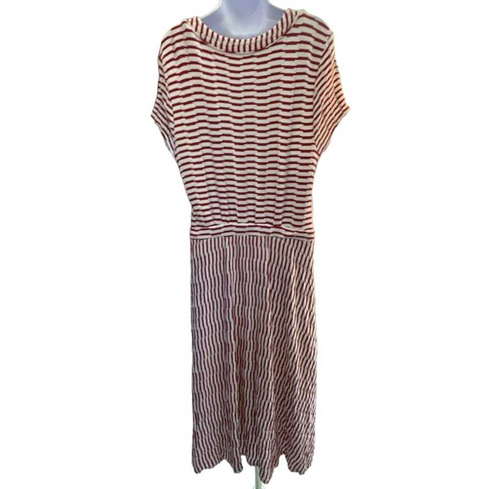 Anthropologie Maeve Women's Red Striped Dress Siz… - image 4