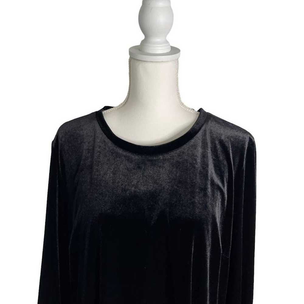 Kobi Halperin XL Black Velvet Long Sleeve Dress F… - image 2