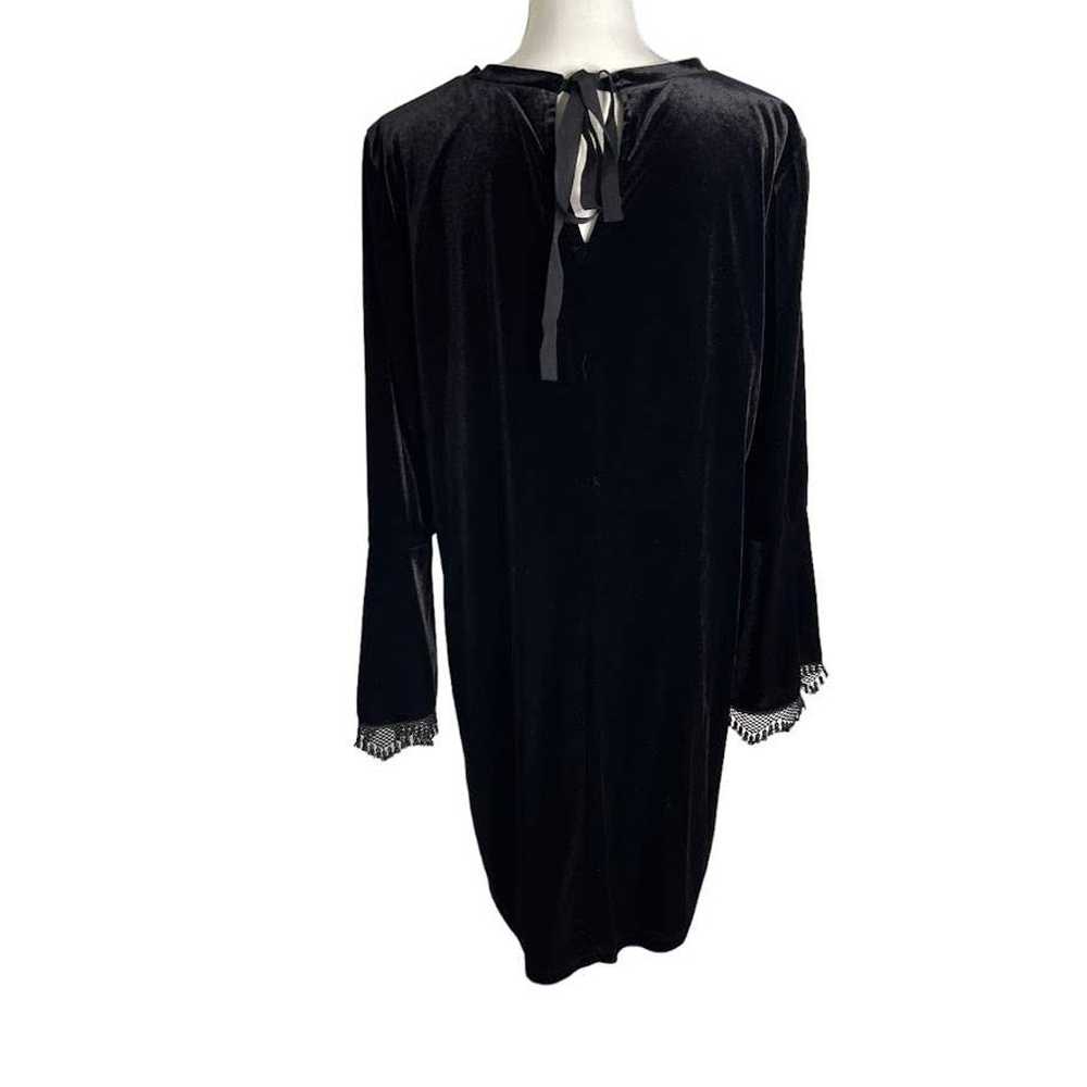 Kobi Halperin XL Black Velvet Long Sleeve Dress F… - image 5