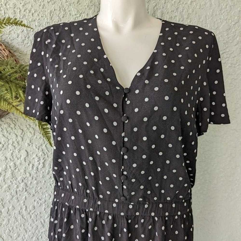 Lane Bryant polkadot romper shorts zipper back si… - image 2