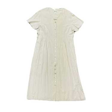 Vintage FLAX by Jeanne Engelhart Long Thermal Linen Dress Size Medium Maxi M