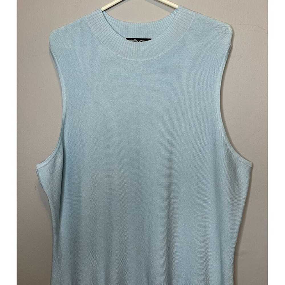 Wendy Williams Dress 2X Blue Sleeveless Stretchy … - image 3