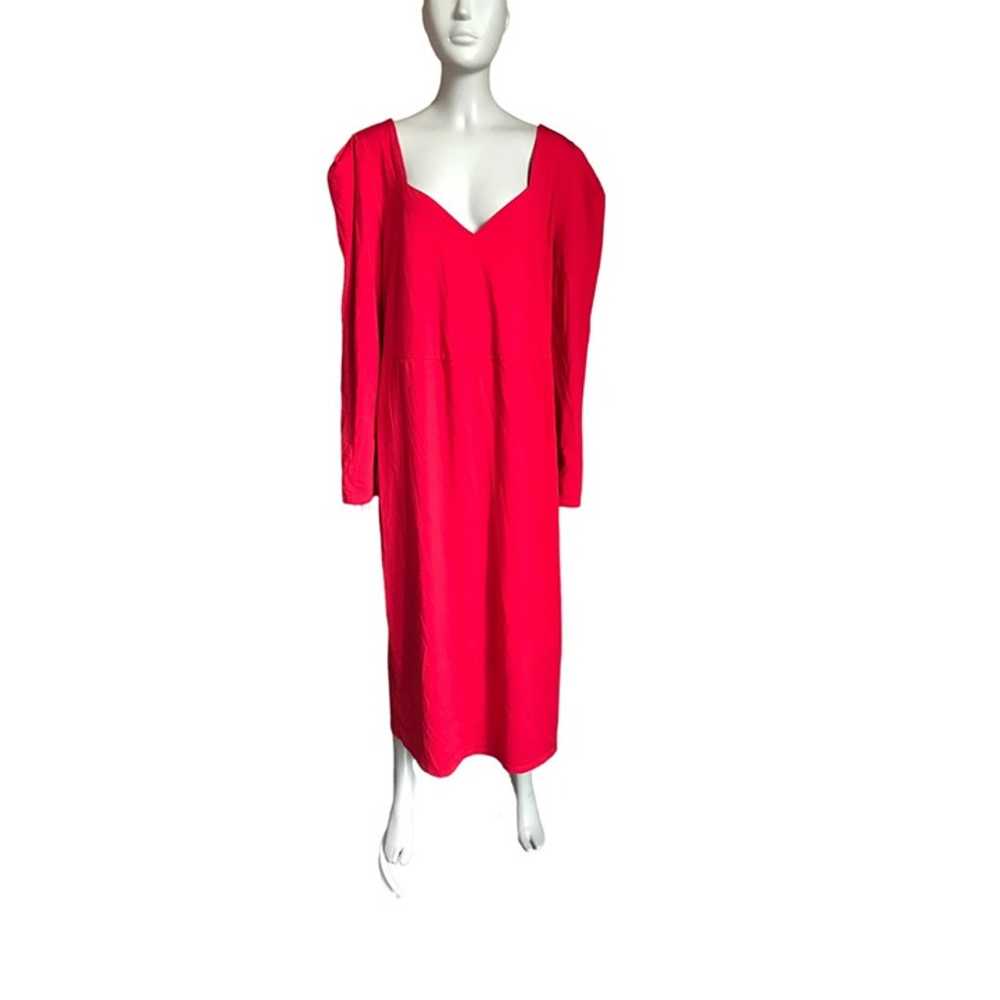 Eloquii Red Sweetheart Neckline Long Sleeve Dress - image 2