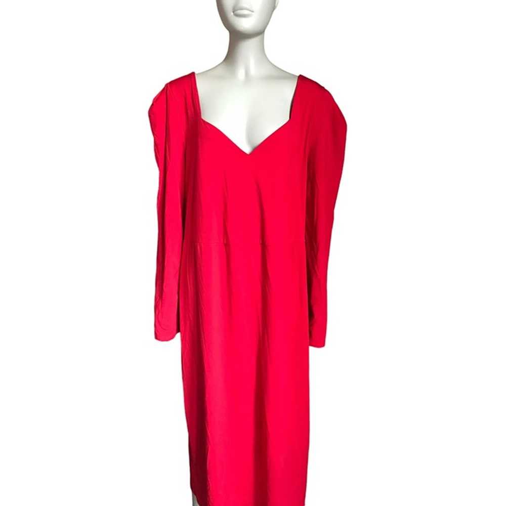 Eloquii Red Sweetheart Neckline Long Sleeve Dress - image 3