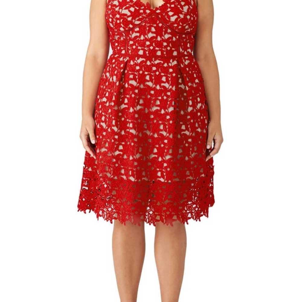 City Chic Scarlet So Fancy tea length lace red dr… - image 1