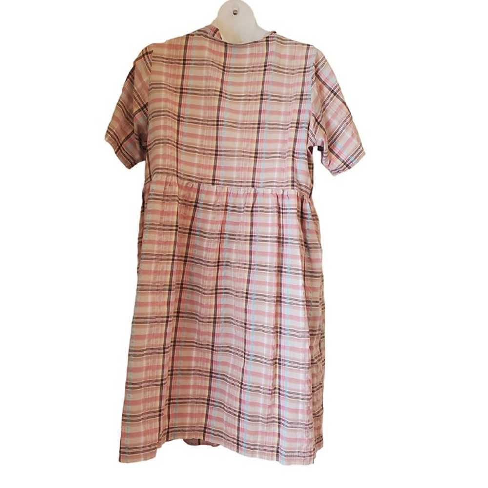 Only Necessities 24W Tan Pink Plaid House Dress M… - image 2