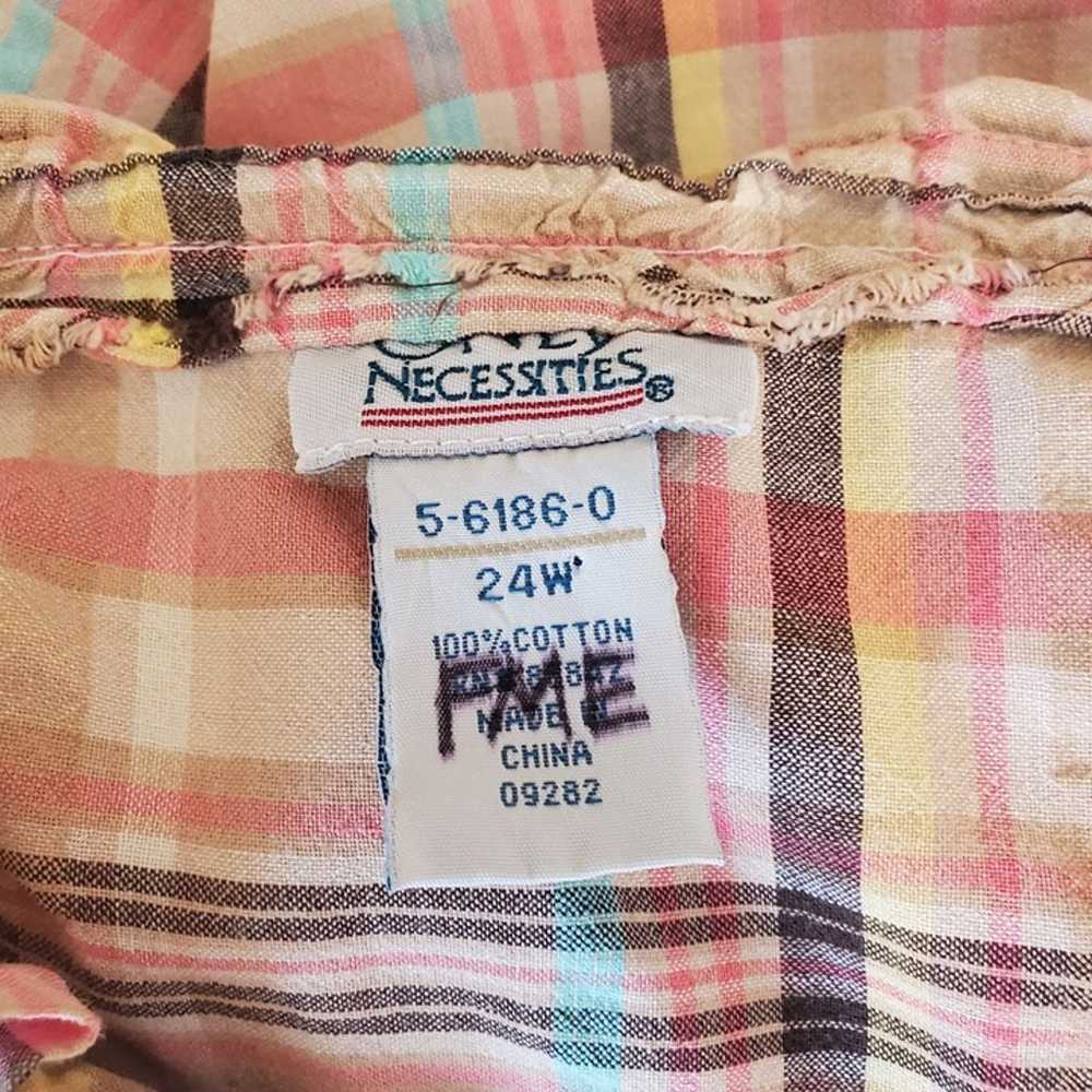 Only Necessities 24W Tan Pink Plaid House Dress M… - image 3