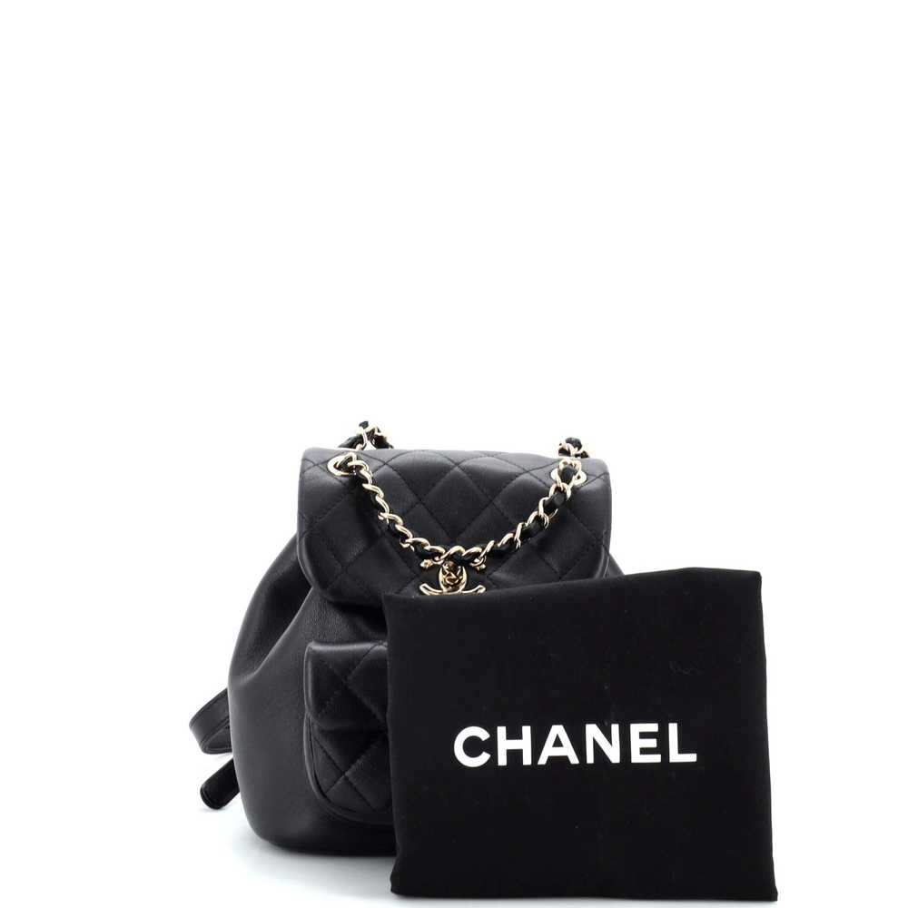 CHANEL Duma Drawstring Backpack Quilted Lambskin … - image 2