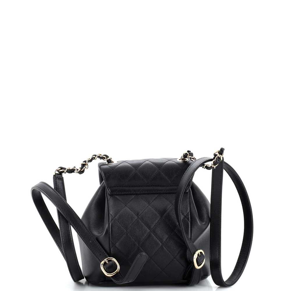 CHANEL Duma Drawstring Backpack Quilted Lambskin … - image 4
